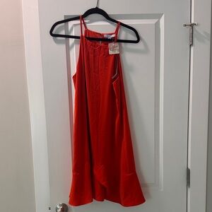 She + Sky Vibrant Orange Dress